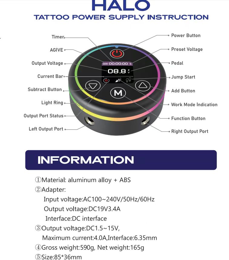 led display Tattoo Power Supply