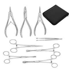 Tattoo Accessories 8pcs Professional Stainless Steel Body Piercing Instruments Kit Tools Body Art Tattoo Supplies