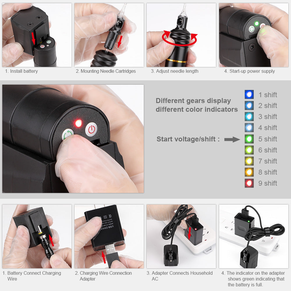 wireless charging tattoo machine