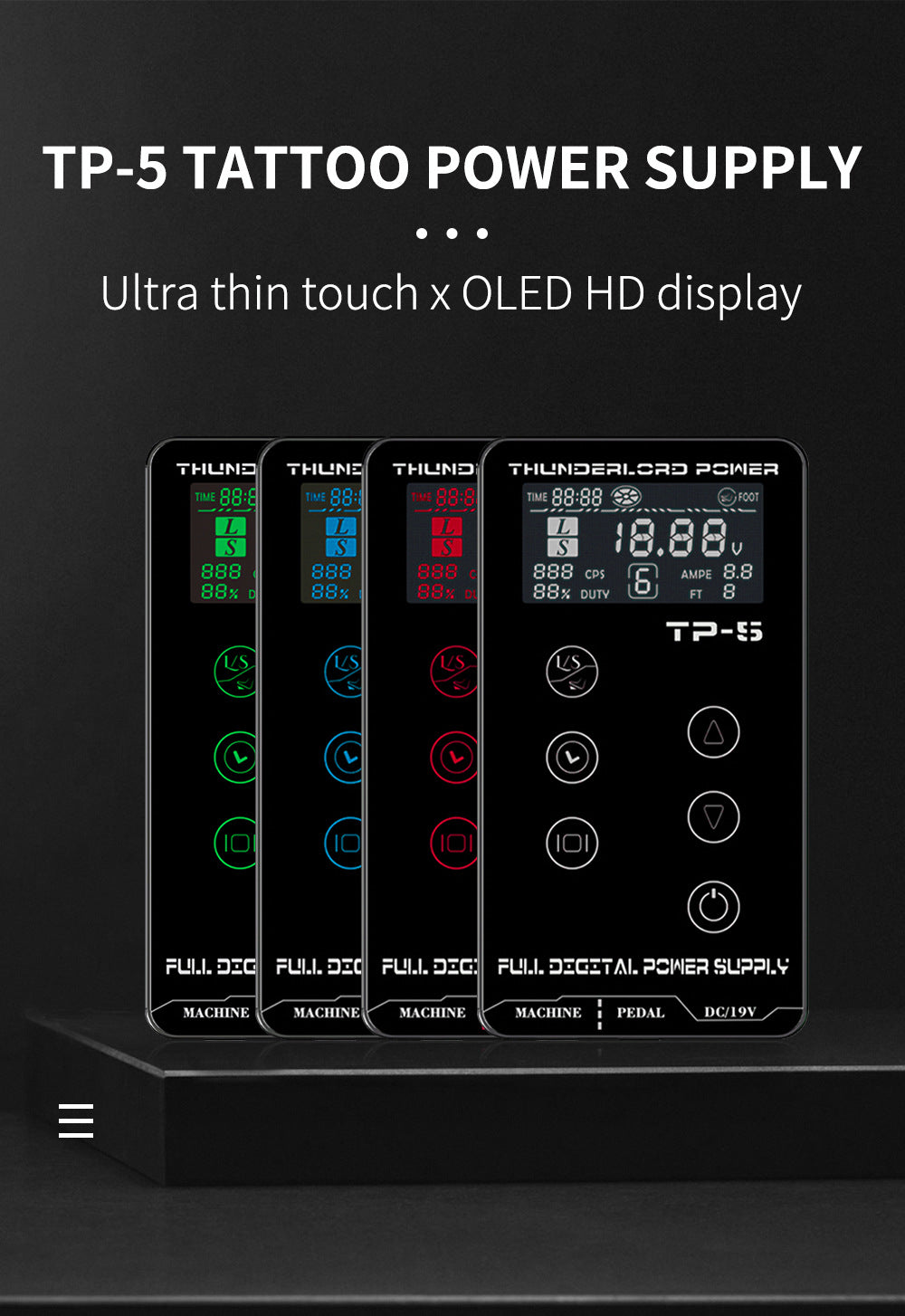 TP-5 Tattoo Power Supply Touch Screen Intelligent Digital Power Supply