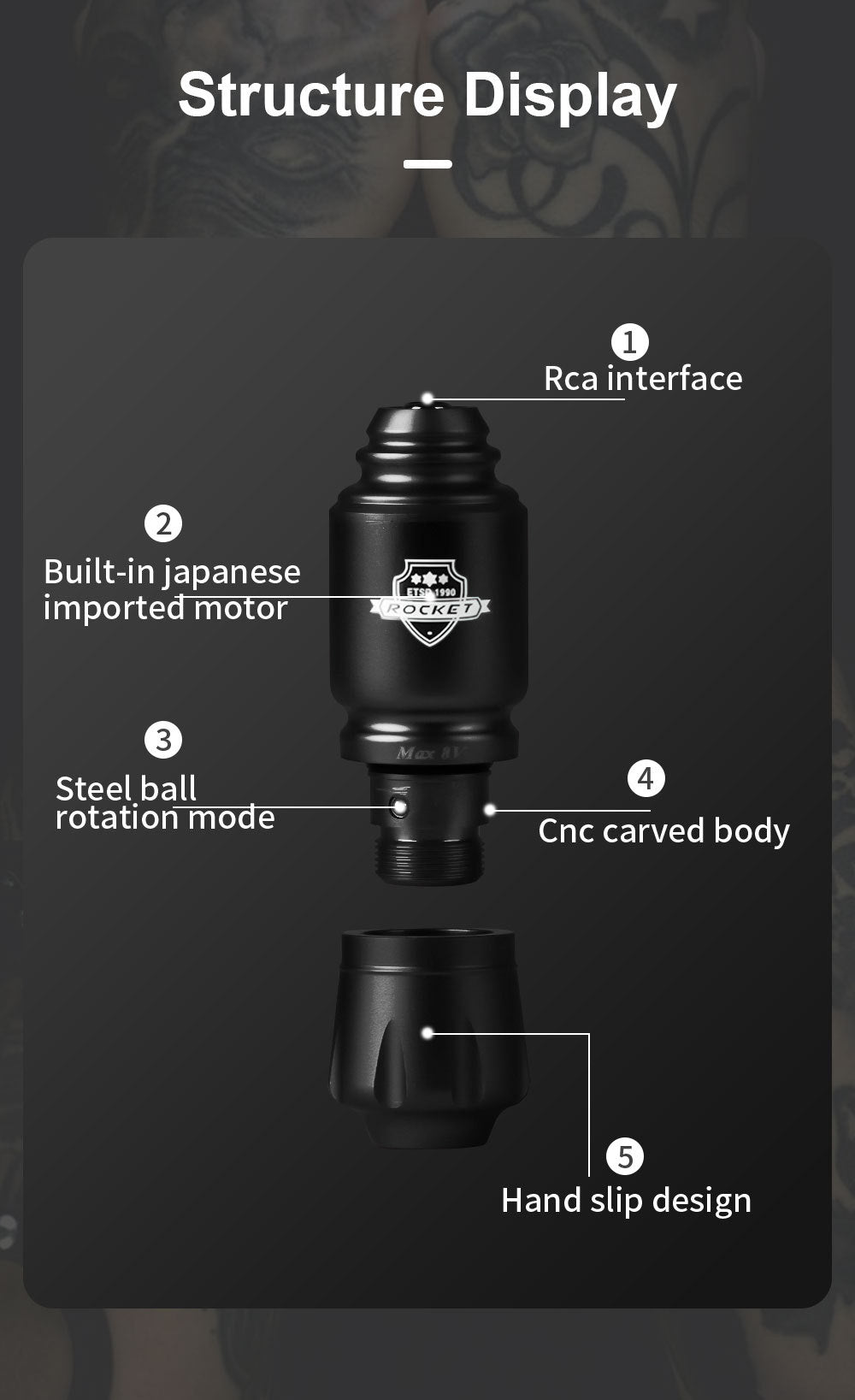 Power Supply For Tattoo Rotary Machine Pen